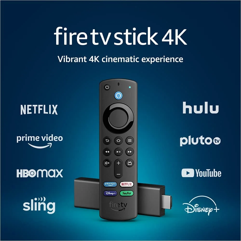 Fire TV Stick 4K streaming device with latest 2021 Alexa Voice Remote (includes TV controls), Dolby Vision